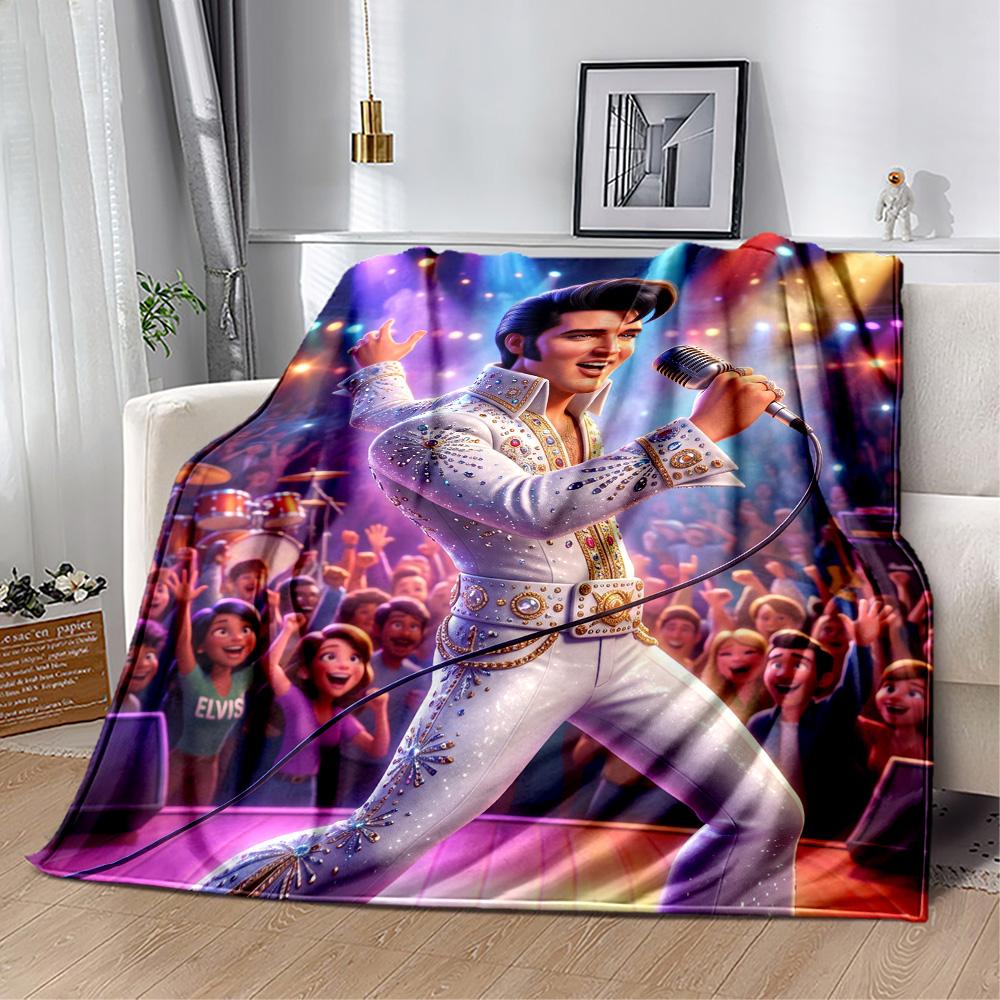 Elvis Presley Guitar Performance Blanket Soft & Cozy Suitable for Office Seaside Couch All-Season Use Stylish Decor Birthday Christmas Gift Blanket