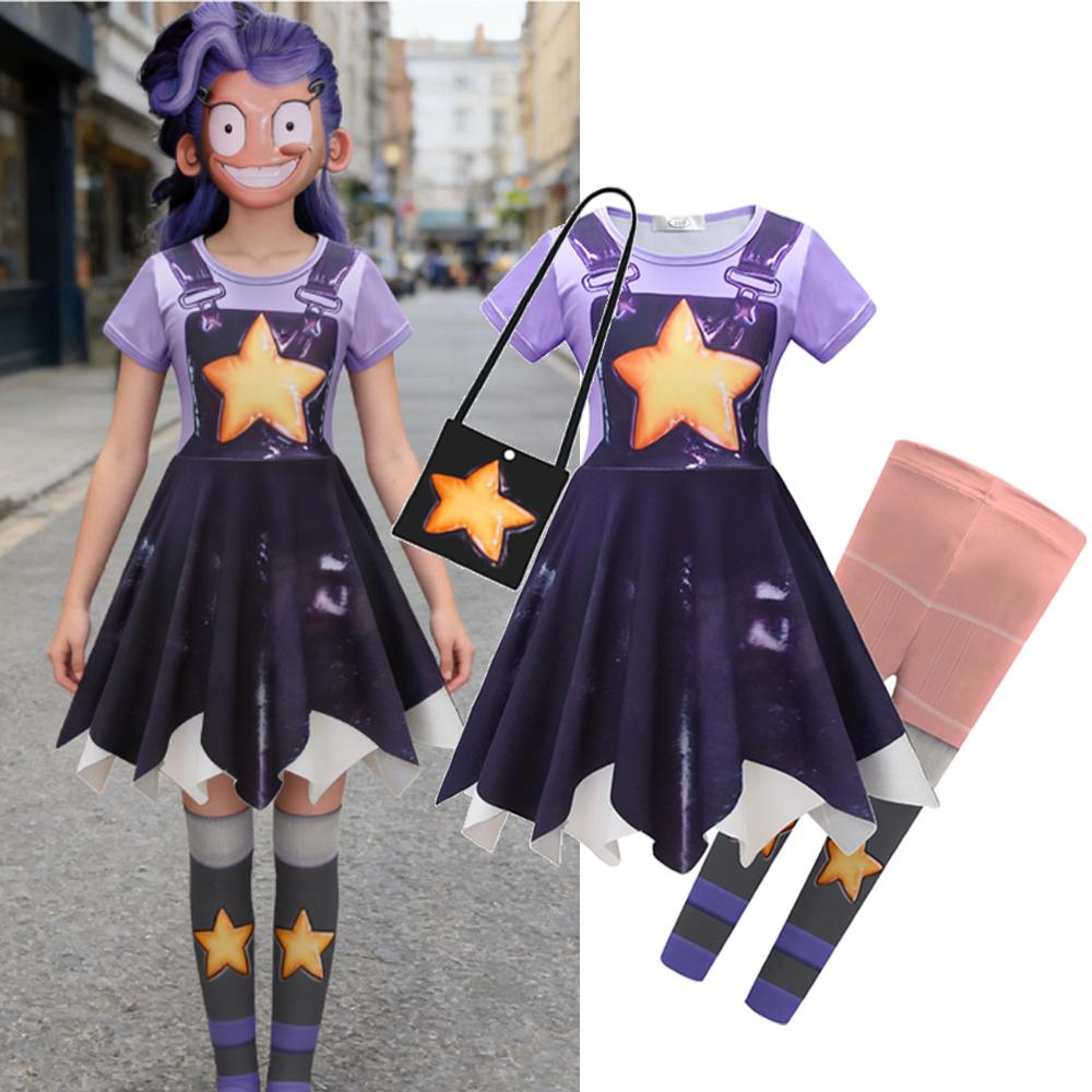 Kids Lily Lovebraids Cosplay Costume for Girls Role Lily Play Time Outfit for Halloween Carnival Party Performance Birthday Gift