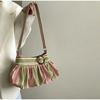 Korean Style Polka Dot Crossbody Bag For Women Large Capacity Ruched Hobo Bag With Wooden Button Decor Casual Soft Shoulder Bag