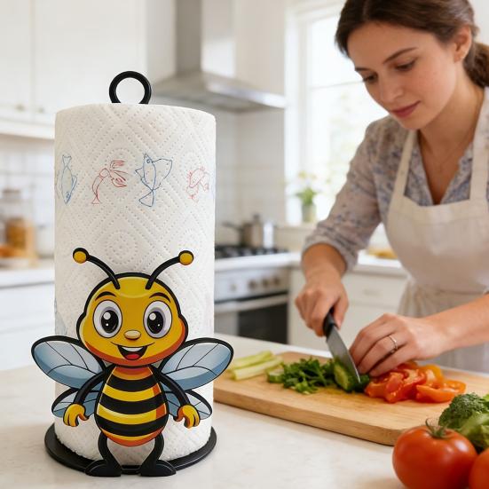 Paper Towel Holder with Cute Pattern Design Kitchen Paper Roll Stand