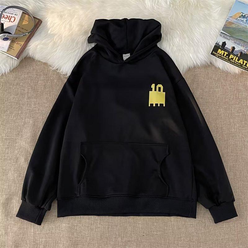 American retro hooded sweater trendy brand personalized design sense pocket men's autumn ins loose couple niche coat