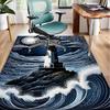 Lighthouse In Stormy Sea Office Rug Chair Mat, Entryway Carpet, Suitable for Front Door, Bedroom, Living Room, Desk, Holiday Gift