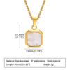 Stainless Steel Square Pendant Necklace Men Long Chain Layered Hip Hop Jewelry Geometric Titanium