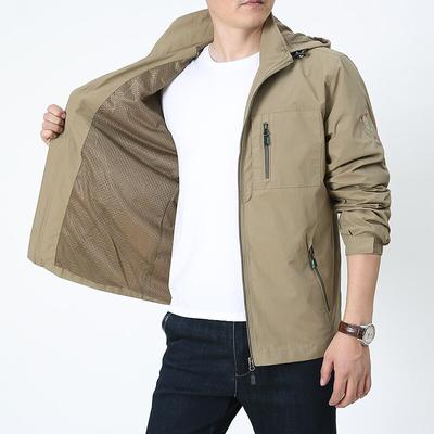 Jacket Jacket Men 'S Windproof Workwear Casual Loose Hooded Sports Jacket