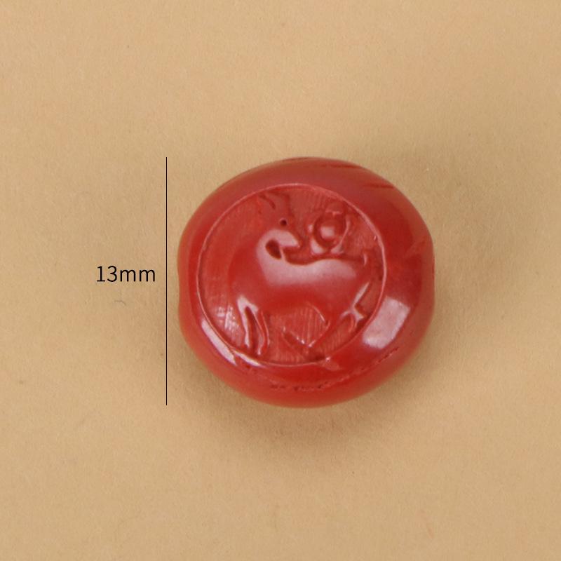 High Content Imperial Cinnabar Zodiac Beads - DIY Bracelet Accessories