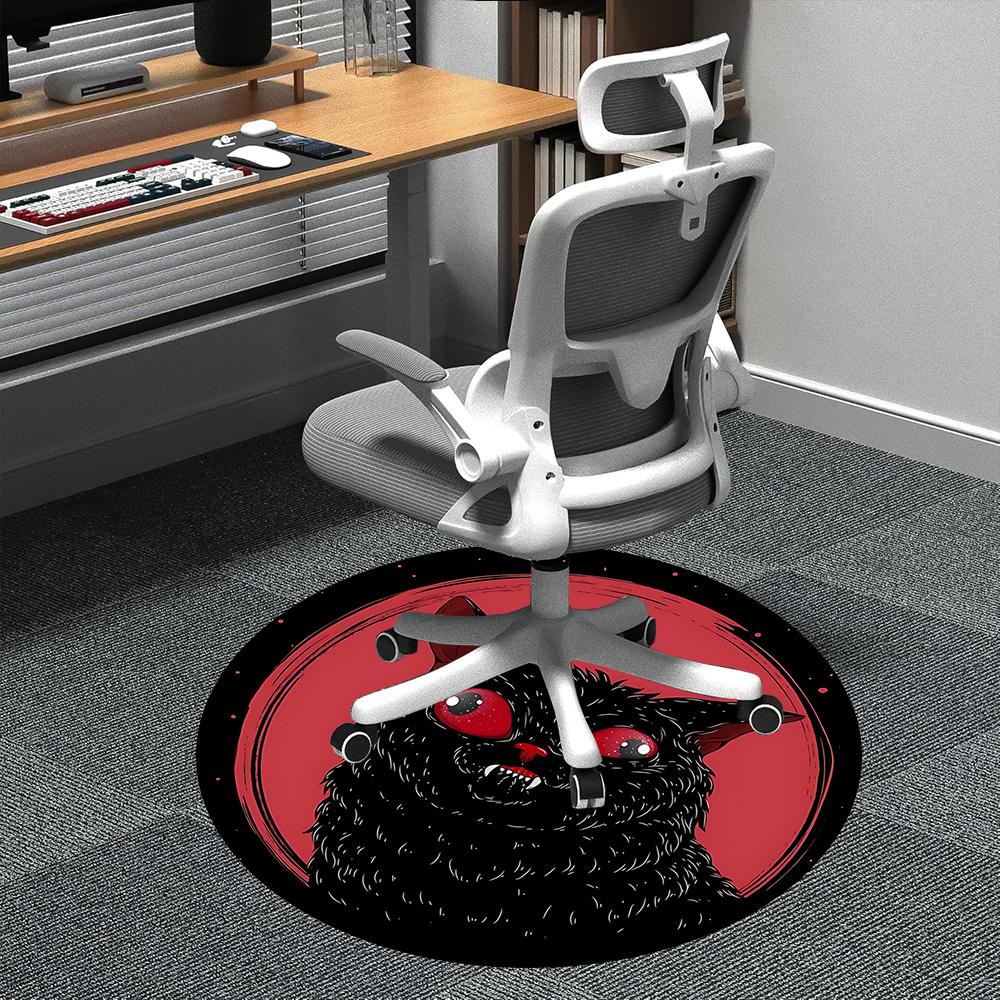 

1pc Black Cat Moon Office Round Area Rug, Indoor Mat Suitable ForOffice, Under Office Chairs Bedroom Living Room Home Decor, Room Deco u63 80cm by 80cm
