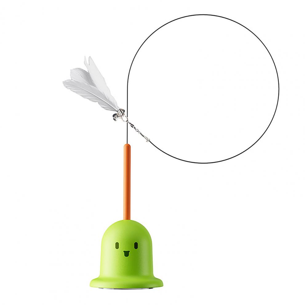 

Cat Toy Cat Feather Teaser Cat Feather Toy with Suction Cup Bell Self Play Teaser Wand for Indoor Cats Wall Hanging Kitten зелений