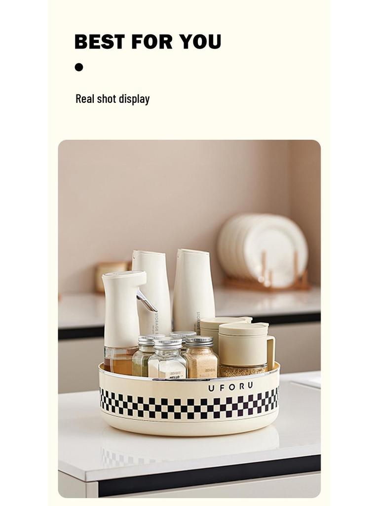 Rotating Kitchen Storage Rack: Large-Capacity Spice and Fruit Organizer