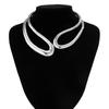 Glossy Retro Irregular Round Metal Choker Necklace for Women