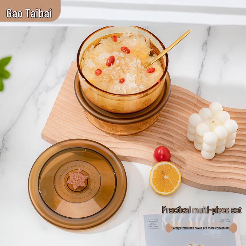 High Borosilicate Amber Glass Food Storage Bowls (2-Piece Set)