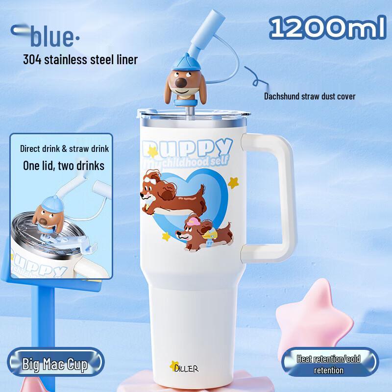 Diller 1200ML Insulated Tumbler with Straw