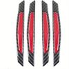 4Pcs Carbon Fiber Door Edge Protectors, Reflective PVC Car Side Door Protection Strips, Scratch-Resistant Universal Decorative Stickers