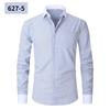 Men's Pocketed Striped Shirt: Business Commute, Crease-Resistant, Long-Sleeved, Plus Size