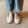 Super Soft Sheepskin~ French Cool Single Shoes Women's Square Head Hollow Hole Shoes Retro Shallow Mouth Hollow Breathable Mary Jane Shoes