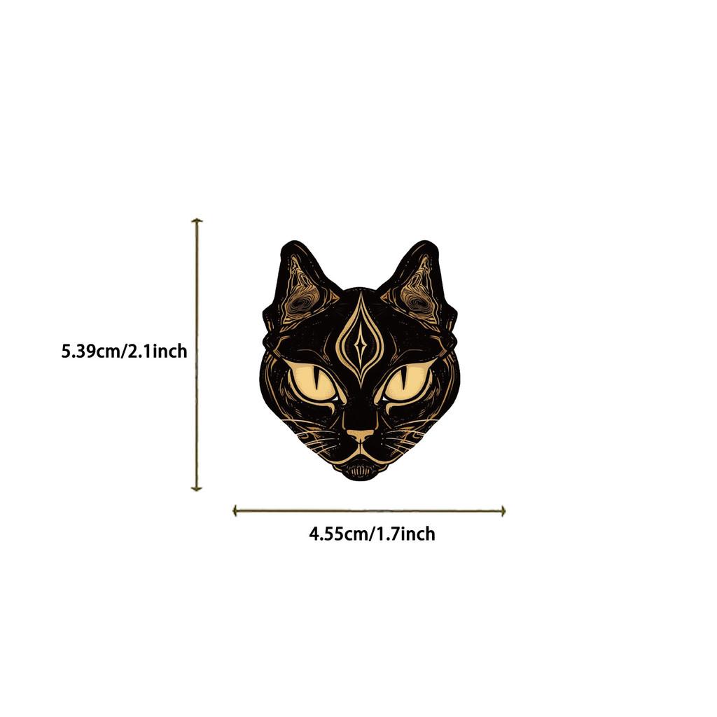 50-Piece Set No Duplicates: Edgy Vintage Cool Tattoo Cat Series Stickers - DIY Decor for Laptops, Phones Backpacks Water Bottles