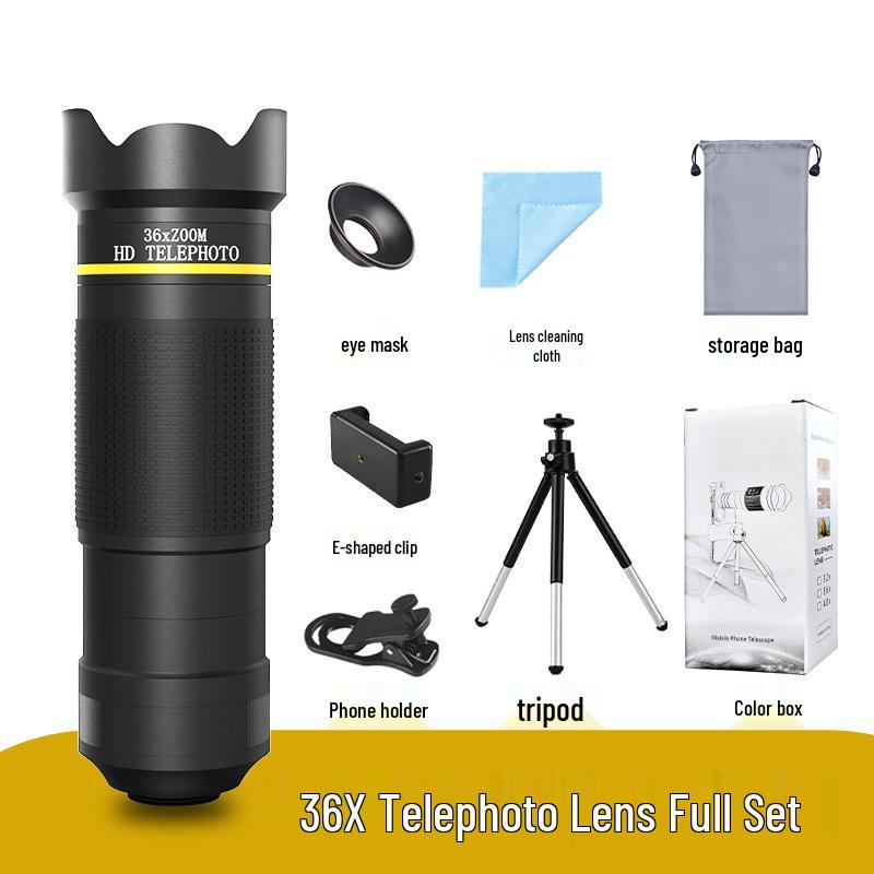 36x Telelens voor Mobiel: HD Monoculair met Breed Zicht voor Concerten, Vissen en Live Streaming