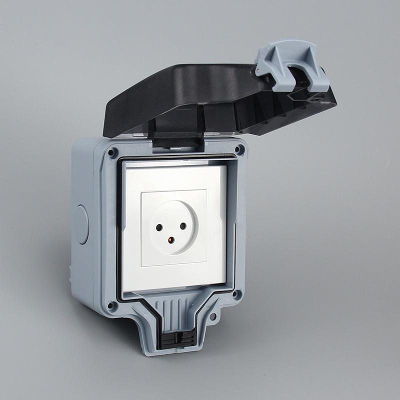 Israel Standard IP66 Waterproof Outdoor Socket, 3-Hole Double 86 Type & 146 Type Plug, Surface-Mounted Rainproof Socket