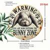Vintage Metal Poster Rabbit Warning Sign for Home Garage Wall Decor