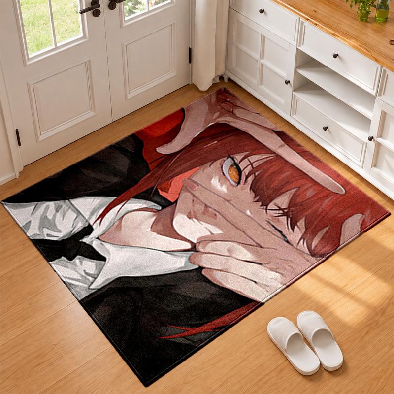 Chainsaw Man Carpet Door Mat for Living Room or Bedroom Protective Mat Under Chair Office Decoration Christmas Gift Birthday Present