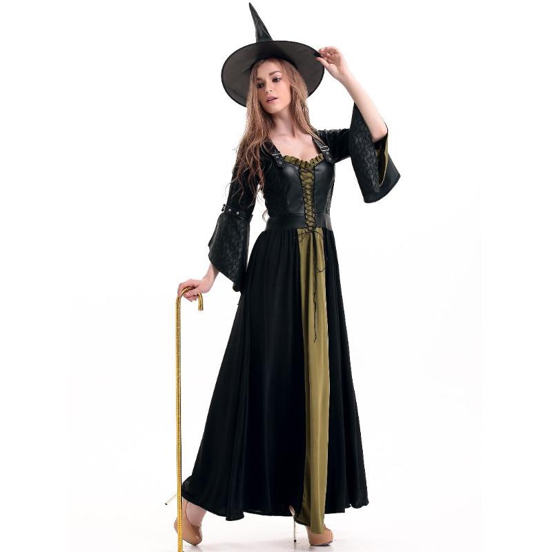 Sexy Witch Costume Long Dress Uniform, Cosplay Halloween Costume, Stage Costume Performance Costume