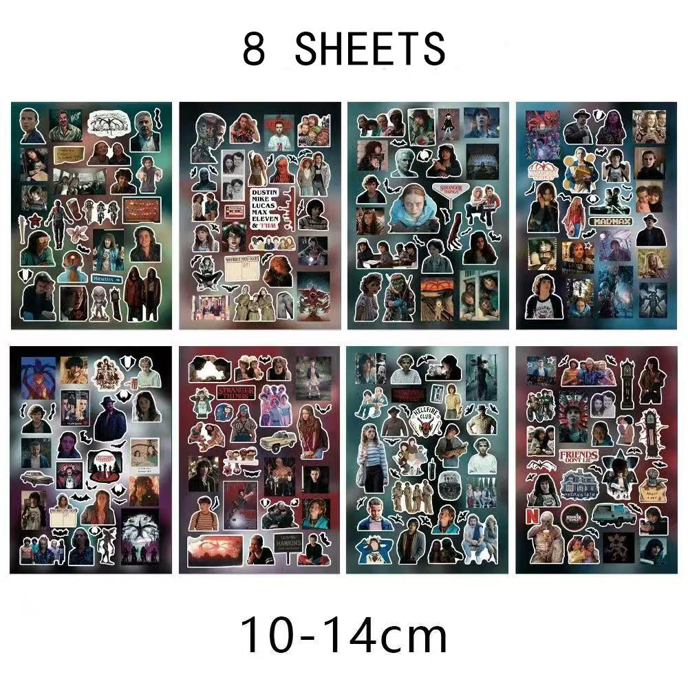 54 PCS Stranger Things Stickers,Stickers Movie Anime Stickers for Laptop Journal Skateboard Guitar Luggage