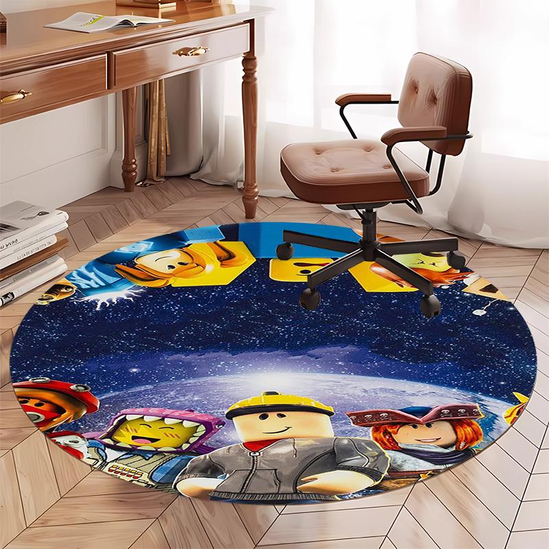 Roblox Printed Round Rug Carpet Chair Rug Area Rug Entryway Doormats,for Office Chair Living Room Bedroom Kitchen Room.