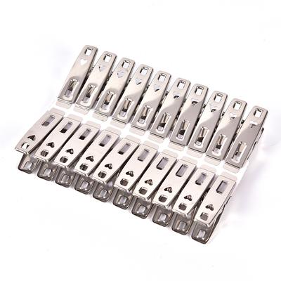 20 mollette per bucato in acciaio inossidabile, spilli per appendere le mollette, morsetti metallici per bucato