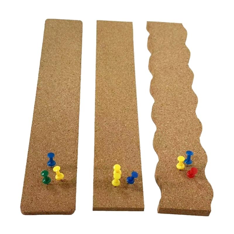 8Pcs Self Adhesive Corkboards for Wall, Long Cork Board Strips Frameless Cork Board Strips for Kitchen Office Display
