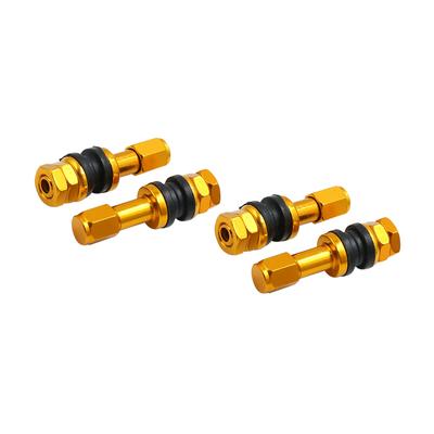 ACROPIX Car Motorcycle Bolts Tubeless Wheel Tire Valve Stem with Dust Proof Cap Universal Gold Tone 4pcs
