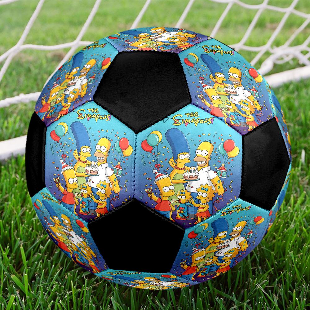 Simpsons Family Indoor Soccer Ball Colorful Machine Stitched PVC Size 5 Team Training Competition Ready Durable High-Bounce Cool Sports Gift