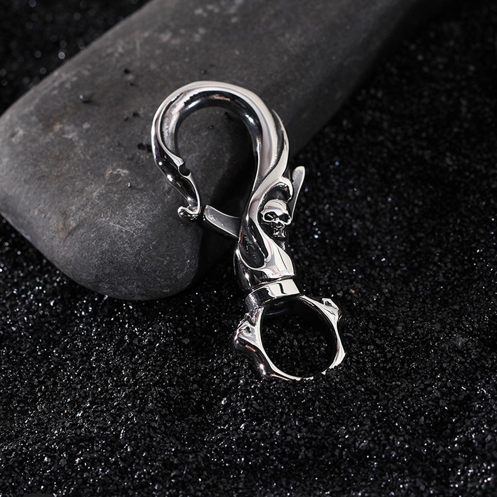 Stainless Steel Skull Keychain for Men Gothic Style Keyring Unisex Accessory Perfect Gift for Birthday Halloween Party