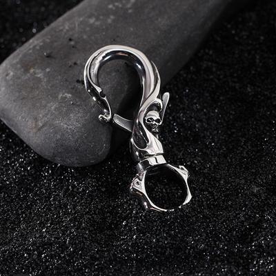Stainless Steel Skull Keychain for Men Gothic Style Keyring Unisex Accessory Perfect Gift for Birthday Halloween Party