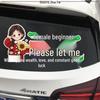 Wishing You Prosperity: Reflective Car Windshield Warning Sticker for New Interns