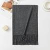 Solid Color Imitation Cashmere Scarf with Tassels - Unisex Winter Shawl