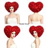 Red Queen Heart Shaped Cosplay Wig 10 Inch Red Fluffy Curly Heat Resistant Synthetic Wig For Women Halloween Costume Party