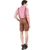 Adult Men's Beer Festival Costume Pink Checked Shirt Suspender Suit Stage Performance Costume