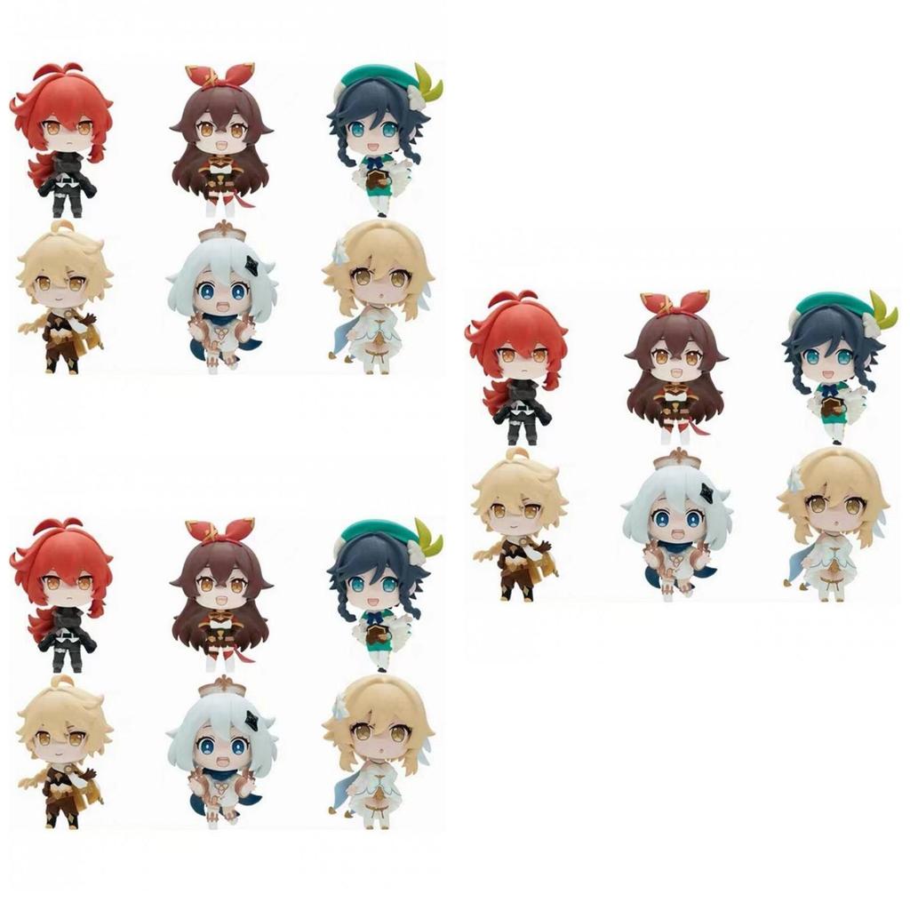 Cute And Funny Genshin Impact Figure Pvc Set Of 6pcs Anime Action Figures For Decoration