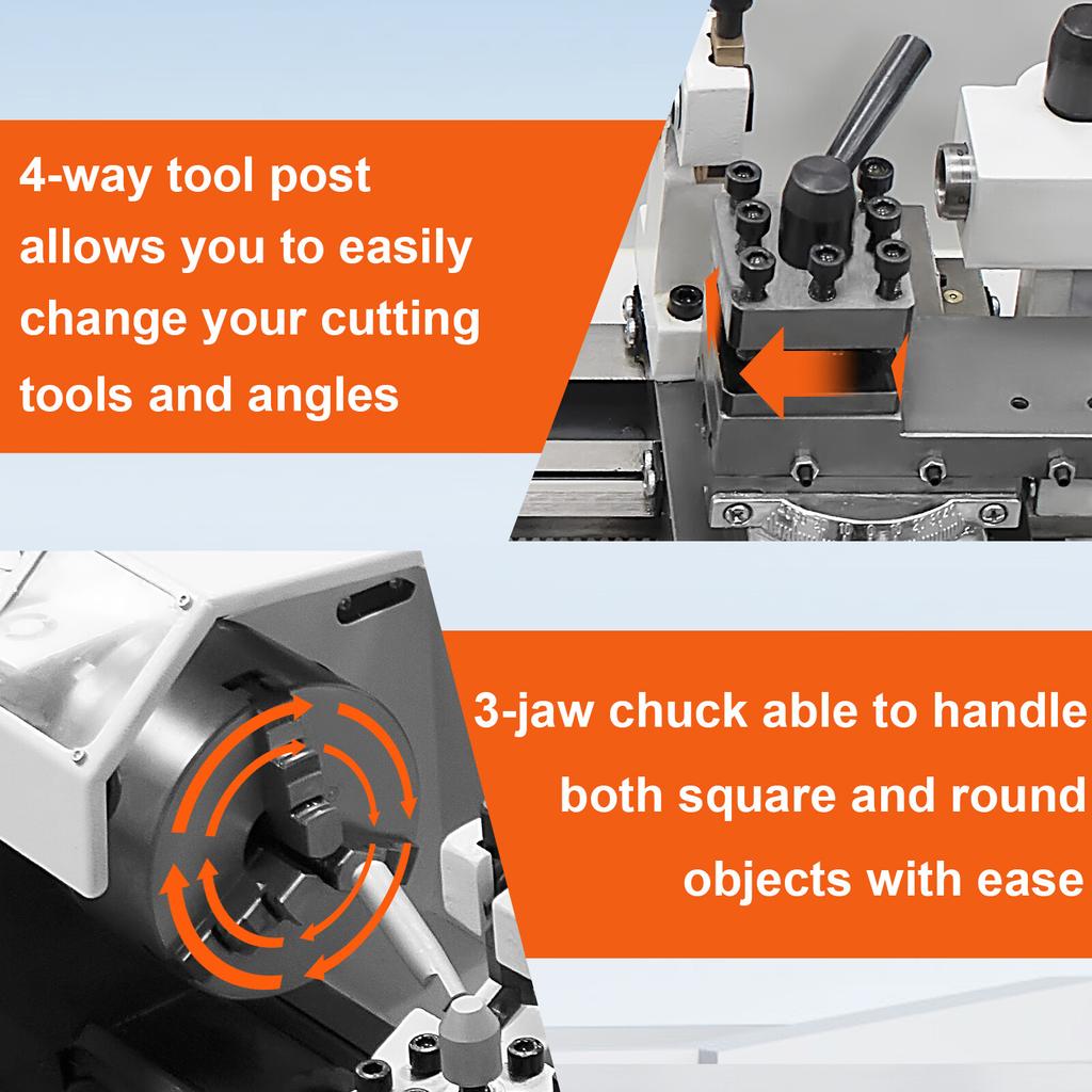 Metal Lathe 220x750mm, Precision Mini Metal Lathe 1500W Variable Speed, Mini Lathe Precision Bench Top Metal Working Lath
