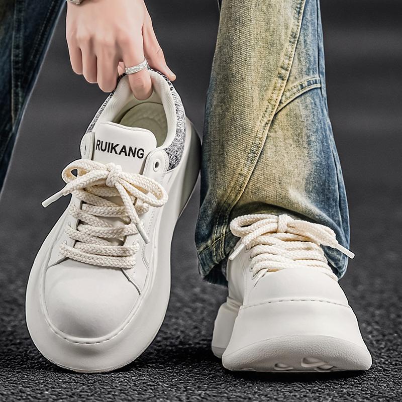 

Men s shoes spring new casual shoes platform sneakers, white, black 44 білий