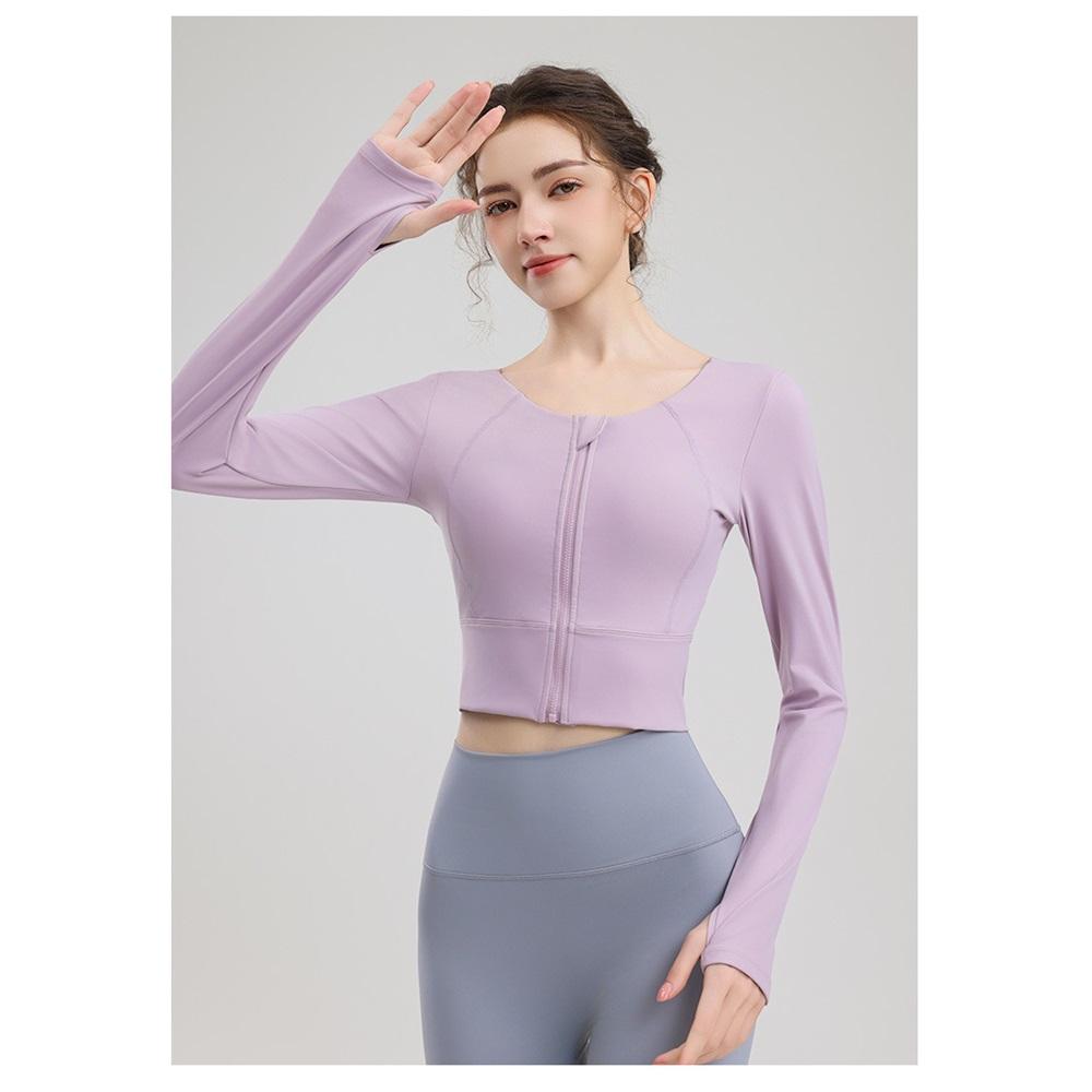 Yoga Clothes With Chest Pads, Tops, Women's High-end Fitness Clothes, Sports Cycling, Pilates Training, Beautiful Back, Long Sleeves