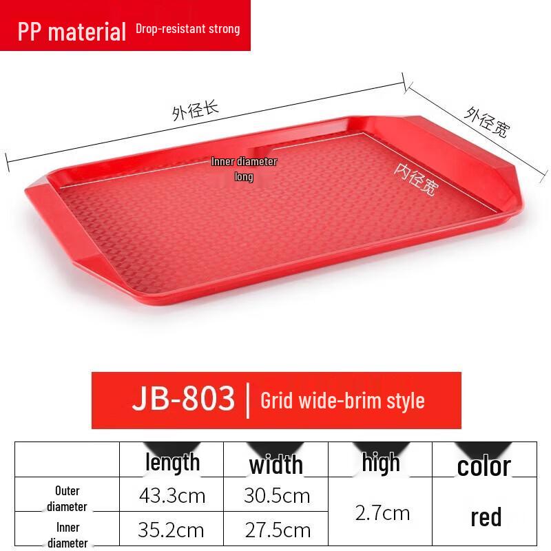 

777 Commercial Plastic Rectangular Serving Tray