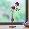 Creative Home Desktop Ornaments Wooden Vase Test Tube Transparent Glass Hydroponic Plant Flower Arranger