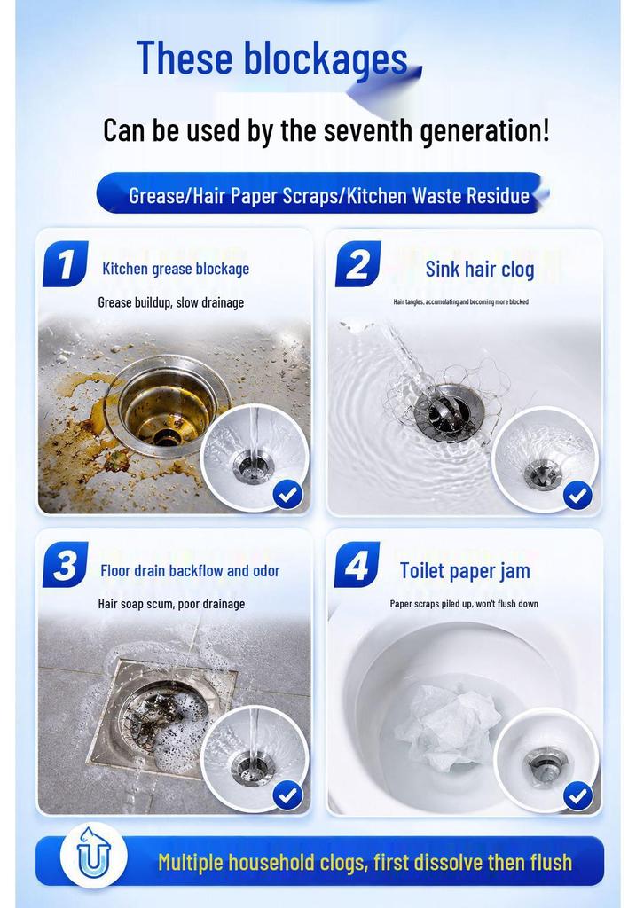 Ping An Datong Pipe Cleaner & Deodorizer for Kitchen, Toilet & Floor Drains