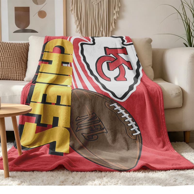 kansas city chiefs Soft and comfortable flannel Suitable for sofas living rooms outdoor camping travel and also makes a great anniversary gif