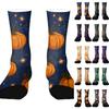 Unisex Mid-Calf Socks Breathable Comfortable Fit Halloween Patterned Socks with Elastic Cuff Suitable for Daily Wear and Seasonal Use