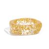 Fashion Transparent Gold Foil Irregular Resin Bracelet, Wind Metal Smooth Resin Wide Bracelet Women