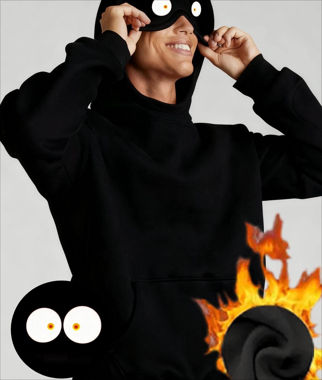 Removable Eye Mask Men s Hooded Sweatshirt, Adjustable for Home S