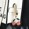 Cherry Bag Pendant Keychain Charm for Women's New Handbag Internet-famous Crystal Cherry Pendant High-Grade Bag Accessories