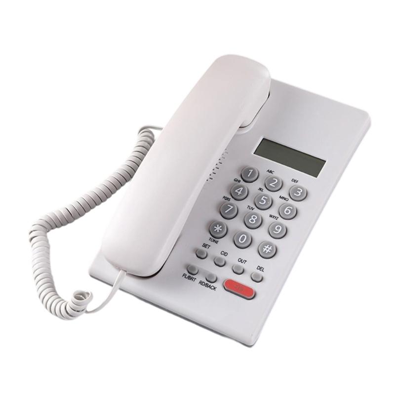 

Corded Landline Telephone Landline Desktop Landline Phone Noise Reduction Calling Suitable for Home Hotel Office белый