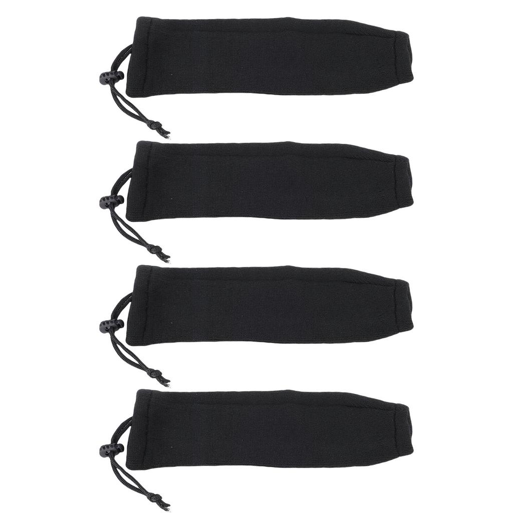 4 Stück Marine Bootsfenderhüllen 20 x 63 cm Schwarz Gestrickt Elastisch Starker Schutz Bootsfenderhüllen für Doppelauge